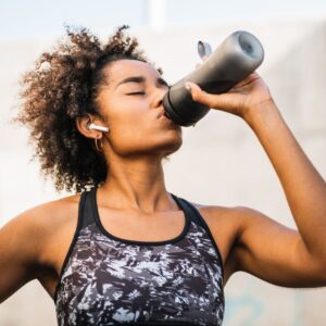 woman drinking water