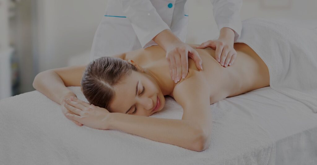 a woman receiving a massage